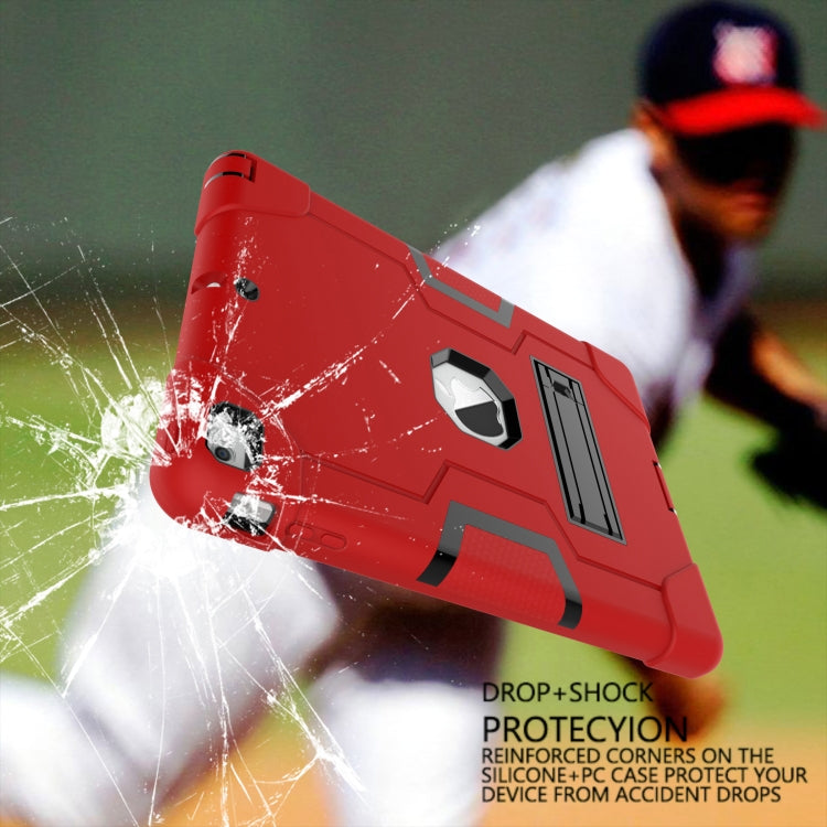 For iPad Air Contrast Color Silicone + PC Combination Case with Holder(Red + Black) - iPad 9.7 (2018) & (2017) Cases by buy2fix | Online Shopping UK | buy2fix