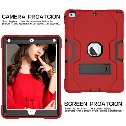 For iPad Air Contrast Color Silicone + PC Combination Case with Holder(Red + Black) - iPad 9.7 (2018) & (2017) Cases by buy2fix | Online Shopping UK | buy2fix