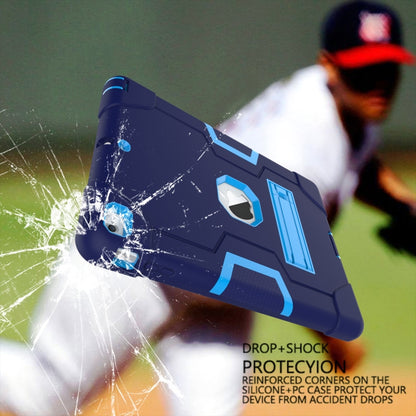 For iPad Air Contrast Color Silicone + PC Combination Case with Holder(Navy Blue + Blue) - iPad 9.7 (2018) & (2017) Cases by buy2fix | Online Shopping UK | buy2fix