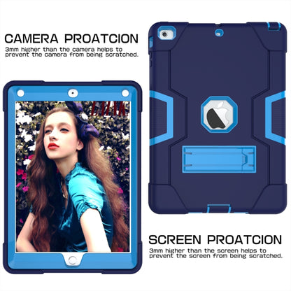 For iPad Air Contrast Color Silicone + PC Combination Case with Holder(Navy Blue + Blue) - iPad 9.7 (2018) & (2017) Cases by buy2fix | Online Shopping UK | buy2fix