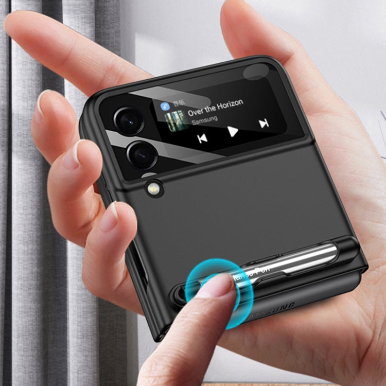 For Samsung Galaxy Z Flip3 5G GKK Integrated Ultra-thin Full Coverage Phone Flip Case with Pen(Pink) - Galaxy Phone Cases by GKK | Online Shopping UK | buy2fix