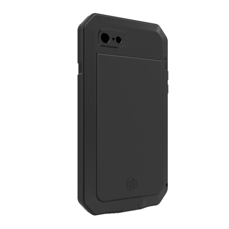 For iPhone SE 2022 / SE 2020 / 8 / 7 Triple-proof Silicone Zinc Alloy Case(Black) - iPhone SE 2022 / 2020 / 8 / 7 Cases by buy2fix | Online Shopping UK | buy2fix