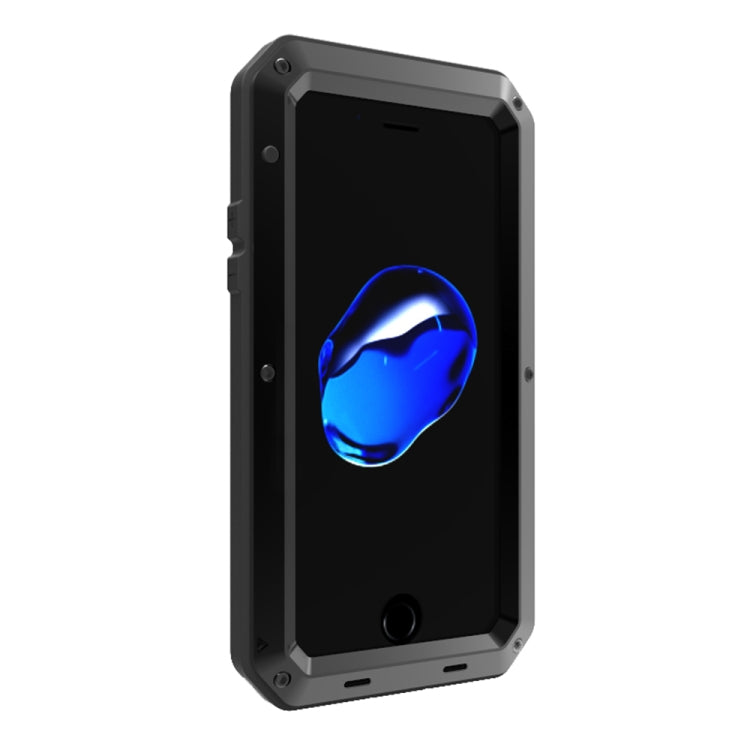 For iPhone SE 2022 / SE 2020 / 8 / 7 Triple-proof Silicone Zinc Alloy Case(Black) - iPhone SE 2022 / 2020 / 8 / 7 Cases by buy2fix | Online Shopping UK | buy2fix