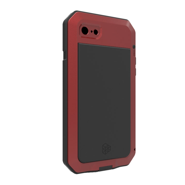 For iPhone SE 2022 / SE 2020 / 8 / 7 Triple-proof Silicone Zinc Alloy Case(Red) - iPhone SE 2022 / 2020 / 8 / 7 Cases by buy2fix | Online Shopping UK | buy2fix