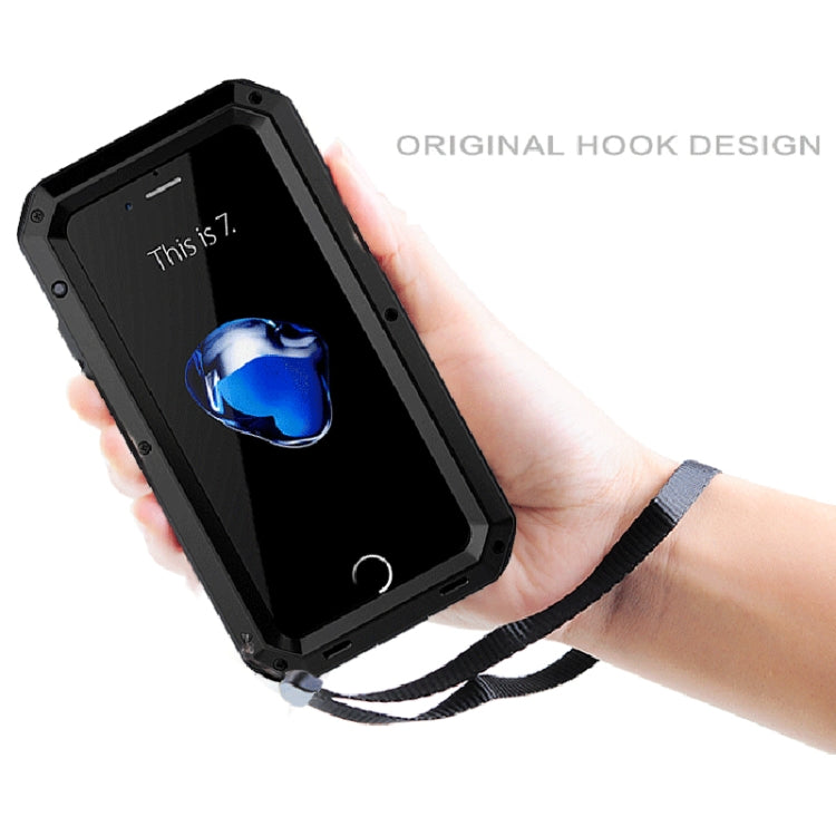 For iPhone SE 2022 / SE 2020 / 8 / 7 Triple-proof Silicone Zinc Alloy Case(Black) - iPhone SE 2022 / 2020 / 8 / 7 Cases by buy2fix | Online Shopping UK | buy2fix