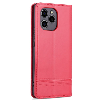 For Honor 60 SE AZNS Magnetic Calf Texture Flip Leather Phone Case(Red) - Honor Cases by AZNS | Online Shopping UK | buy2fix