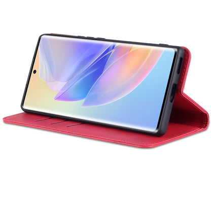 For Honor 60 SE AZNS Magnetic Calf Texture Flip Leather Phone Case(Red) - Honor Cases by AZNS | Online Shopping UK | buy2fix