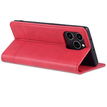 For Honor 60 SE AZNS Magnetic Calf Texture Flip Leather Phone Case(Red) - Honor Cases by AZNS | Online Shopping UK | buy2fix