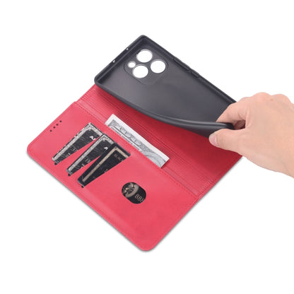 For Honor 60 SE AZNS Magnetic Calf Texture Flip Leather Phone Case(Red) - Honor Cases by AZNS | Online Shopping UK | buy2fix