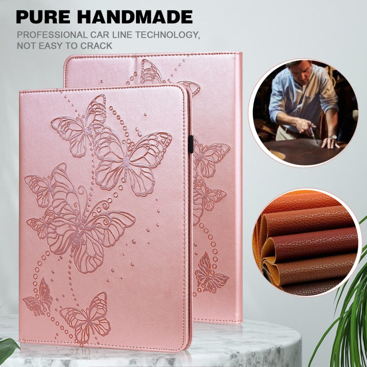 For Samsung Galaxy Tab S8 Embossed Butterfly Pattern Leather Tablet Case(Pink) by buy2fix