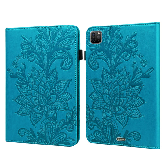 For iPad Pro 11 2022 / 2021 / Air 2020 10.9 Lace Flower Embossing Pattern Leather Tablet Case (Blue) - iPad Pro 11 (2022/2021) Cases by buy2fix | Online Shopping UK | buy2fix