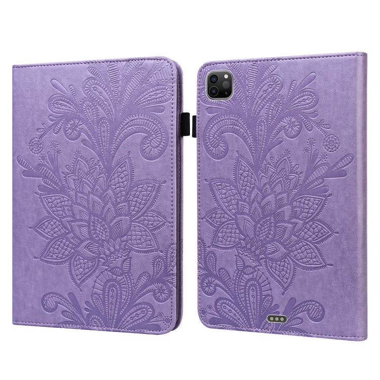For iPad Pro 11 2022 / 2021 / Air 2020 10.9 Lace Flower Embossing Pattern Leather Tablet Case (Purple) - iPad Pro 11 (2022/2021) Cases by buy2fix | Online Shopping UK | buy2fix