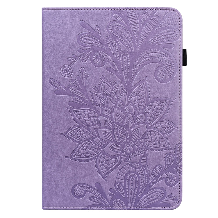 For iPad Pro 11 2022 / 2021 / Air 2020 10.9 Lace Flower Embossing Pattern Leather Tablet Case (Purple) - iPad Pro 11 (2022/2021) Cases by buy2fix | Online Shopping UK | buy2fix