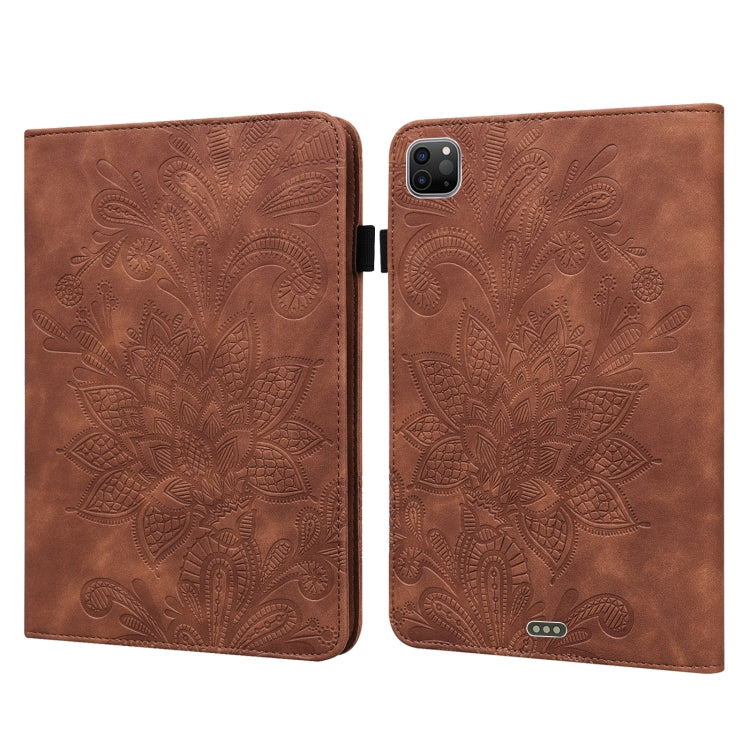 For iPad Pro 11 2022 / 2021 / Air 2020 10.9 Lace Flower Embossing Pattern Leather Tablet Case (Brown) - iPad Pro 11 (2022/2021) Cases by buy2fix | Online Shopping UK | buy2fix