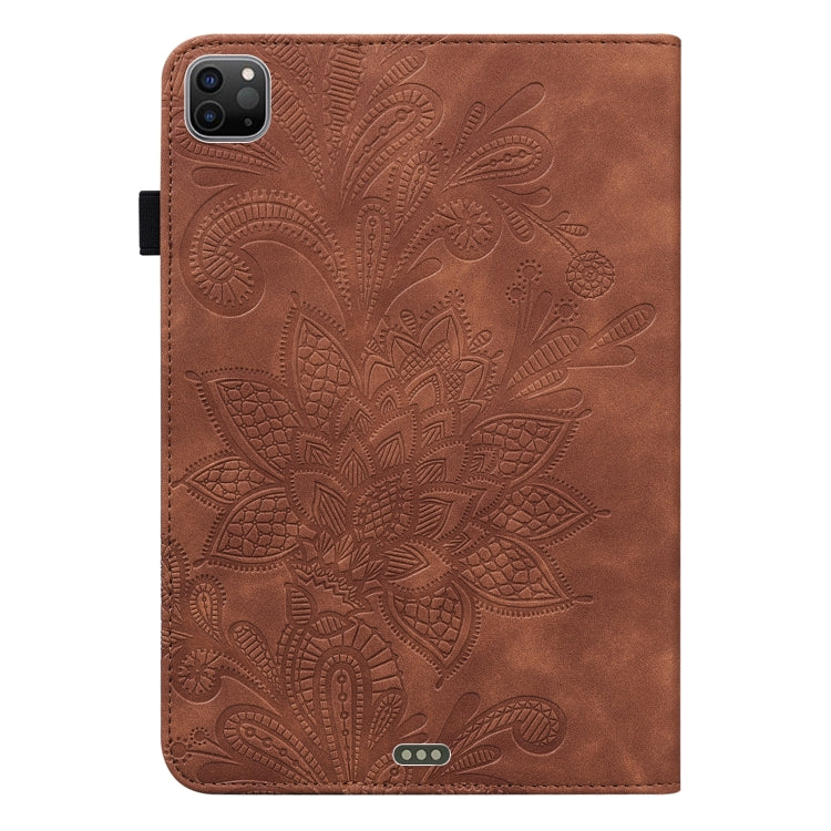 For iPad Pro 11 2022 / 2021 / Air 2020 10.9 Lace Flower Embossing Pattern Leather Tablet Case (Brown) - iPad Pro 11 (2022/2021) Cases by buy2fix | Online Shopping UK | buy2fix