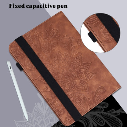 For iPad Pro 11 2022 / 2021 / Air 2020 10.9 Lace Flower Embossing Pattern Leather Tablet Case (Brown) - iPad Pro 11 (2022/2021) Cases by buy2fix | Online Shopping UK | buy2fix