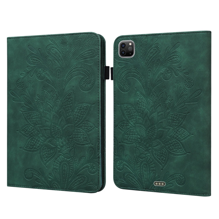 For iPad Pro 11 2022 / 2021 / Air 2020 10.9 Lace Flower Embossing Pattern Leather Tablet Case (Green) - iPad Pro 11 (2022/2021) Cases by buy2fix | Online Shopping UK | buy2fix