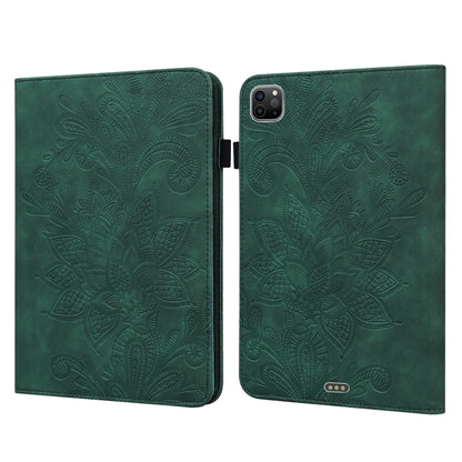 For iPad Pro 11 2022 / 2021 / Air 2020 10.9 Lace Flower Embossing Pattern Leather Tablet Case (Green) - iPad Pro 11 (2022/2021) Cases by buy2fix | Online Shopping UK | buy2fix