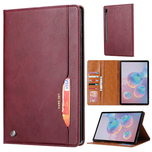 For Samsung Galaxy Tab S8+ X800 Knead Skin Texture Flip Tablet Leather Case(Wine Red) by buy2fix