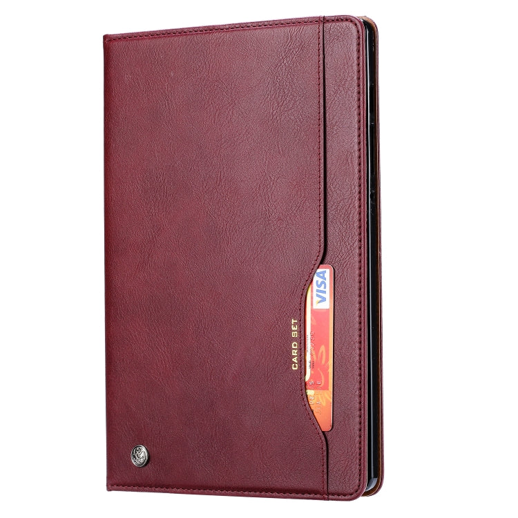 For Samsung Galaxy Tab S8+ X800 Knead Skin Texture Flip Tablet Leather Case(Wine Red) by buy2fix