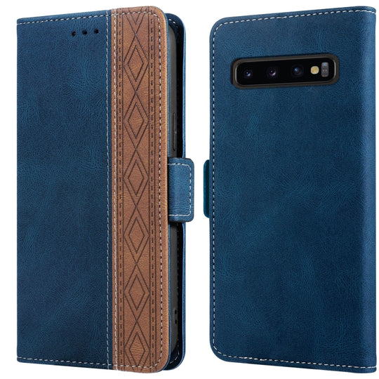 For Samsung Galaxy S10+ Stitching Side-Magnetic RFID Leather Phone Case(Royal Blue)