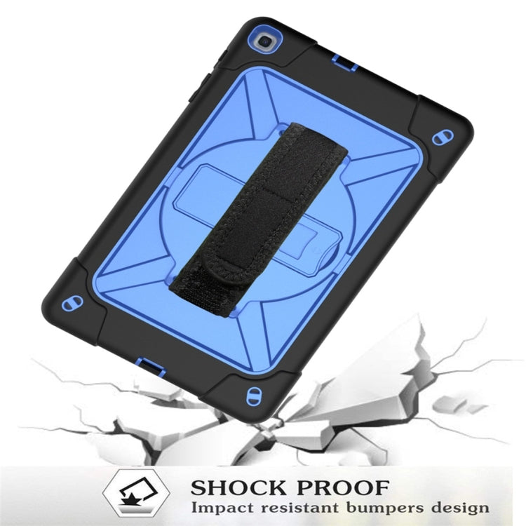 For Galaxy Tab A 10.1 (2019) T510 Contrast Color Silicone + PC Combination Case with Holder(Black + Blue) - Tab A 10.1 (2019) T510 / T515 by buy2fix | Online Shopping UK | buy2fix