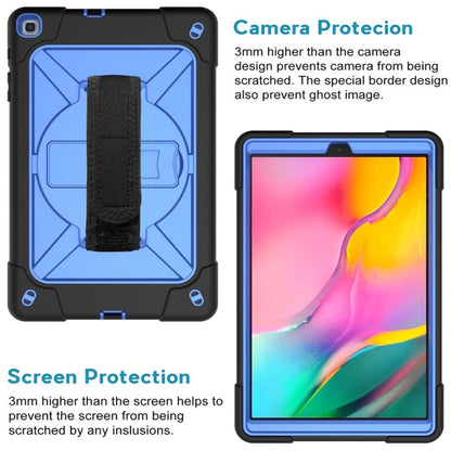 For Galaxy Tab A 10.1 (2019) T510 Contrast Color Silicone + PC Combination Case with Holder(Black + Blue) - Tab A 10.1 (2019) T510 / T515 by buy2fix | Online Shopping UK | buy2fix
