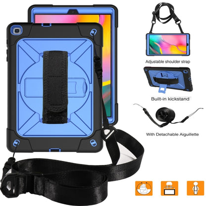 For Galaxy Tab A 10.1 (2019) T510 Contrast Color Silicone + PC Combination Case with Holder(Black + Blue) - Tab A 10.1 (2019) T510 / T515 by buy2fix | Online Shopping UK | buy2fix