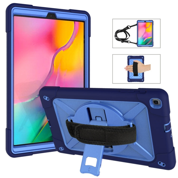 For Galaxy Tab A 10.1 (2019) T510 Contrast Color Silicone + PC Combination Case with Holder(Navy Blue + Blue) - Tab A 10.1 (2019) T510 / T515 by buy2fix | Online Shopping UK | buy2fix