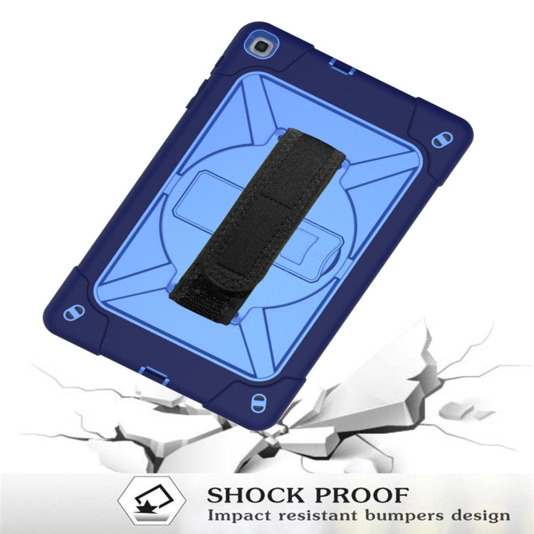 For Galaxy Tab A 10.1 (2019) T510 Contrast Color Silicone + PC Combination Case with Holder(Navy Blue + Blue) - Tab A 10.1 (2019) T510 / T515 by buy2fix | Online Shopping UK | buy2fix