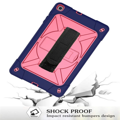 For Galaxy Tab A 10.1 (2019) T510 Contrast Color Silicone + PC Combination Case with Holder(Navy Blue + Rose Red) - Tab A 10.1 (2019) T510 / T515 by buy2fix | Online Shopping UK | buy2fix