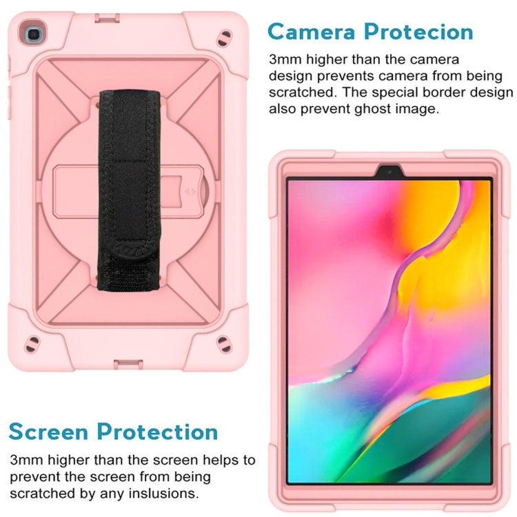 For Galaxy Tab A 10.1 (2019) T510 Contrast Color Silicone + PC Combination Case with Holder(Rose Gold) - Tab A 10.1 (2019) T510 / T515 by buy2fix | Online Shopping UK | buy2fix
