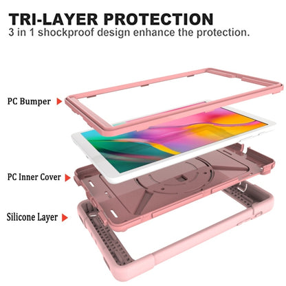 For Galaxy Tab A 10.1 (2019) T510 Contrast Color Silicone + PC Combination Case with Holder(Rose Gold) - Tab A 10.1 (2019) T510 / T515 by buy2fix | Online Shopping UK | buy2fix