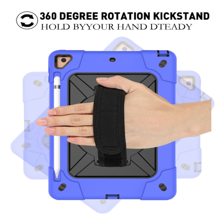 For iPad 9.7 Contrast Color Silicone + PC Combination Case with Holder(Dark Blue + Black) - iPad 9.7 (2018) & (2017) Cases by buy2fix | Online Shopping UK | buy2fix