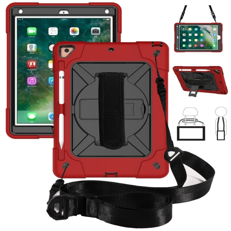 For iPad 9.7 Contrast Color Silicone + PC Combination Case with Holder(Red + Black) - iPad 9.7 (2018) & (2017) Cases by buy2fix | Online Shopping UK | buy2fix