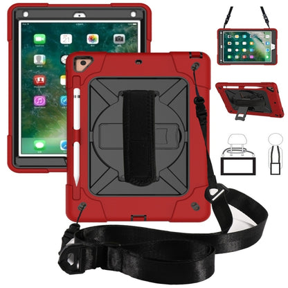 For iPad 9.7 Contrast Color Silicone + PC Combination Case with Holder(Red + Black) - iPad 9.7 (2018) & (2017) Cases by buy2fix | Online Shopping UK | buy2fix