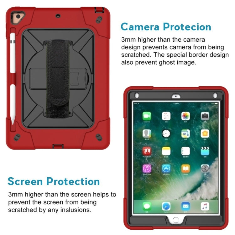 For iPad 9.7 Contrast Color Silicone + PC Combination Case with Holder(Red + Black) - iPad 9.7 (2018) & (2017) Cases by buy2fix | Online Shopping UK | buy2fix