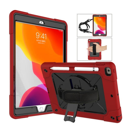 For iPad 10.2 Contrast Color Silicone + PC Combination Case with Holder(Red + Black) - iPad 10.2 Cases by buy2fix | Online Shopping UK | buy2fix