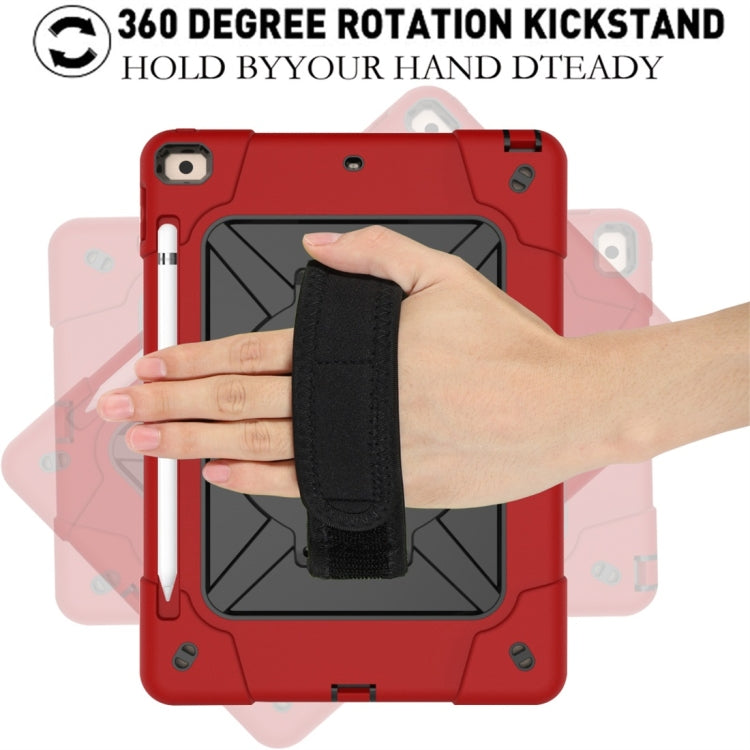 For iPad 10.2 Contrast Color Silicone + PC Combination Case with Holder(Red + Black) - iPad 10.2 Cases by buy2fix | Online Shopping UK | buy2fix