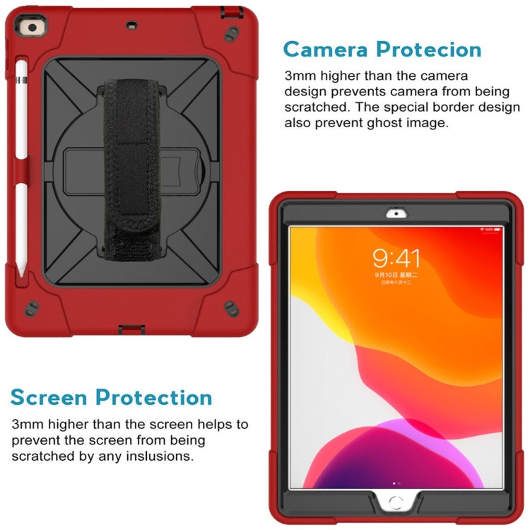 For iPad 10.2 Contrast Color Silicone + PC Combination Case with Holder(Red + Black) - iPad 10.2 Cases by buy2fix | Online Shopping UK | buy2fix