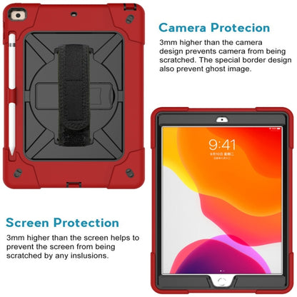 For iPad 10.2 Contrast Color Silicone + PC Combination Case with Holder(Red + Black) - iPad 10.2 Cases by buy2fix | Online Shopping UK | buy2fix