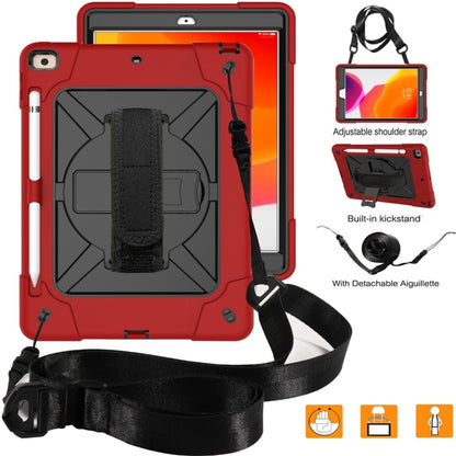 For iPad 10.2 Contrast Color Silicone + PC Combination Case with Holder(Red + Black) - iPad 10.2 Cases by buy2fix | Online Shopping UK | buy2fix