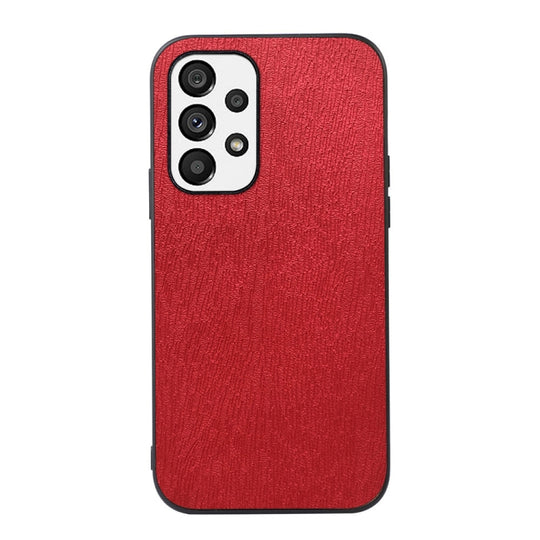 For Samsung Galaxy A33 5G Wood Texture PU Phone Case(Red)