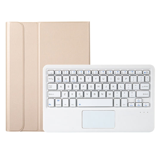 A08B-A Bluetooth Keyboard Leather Case with Pen Slot & Touchpad For Samsung Galaxy Tab A8 2021 SM-X205 / SM-X200(Gold) by buy2fix