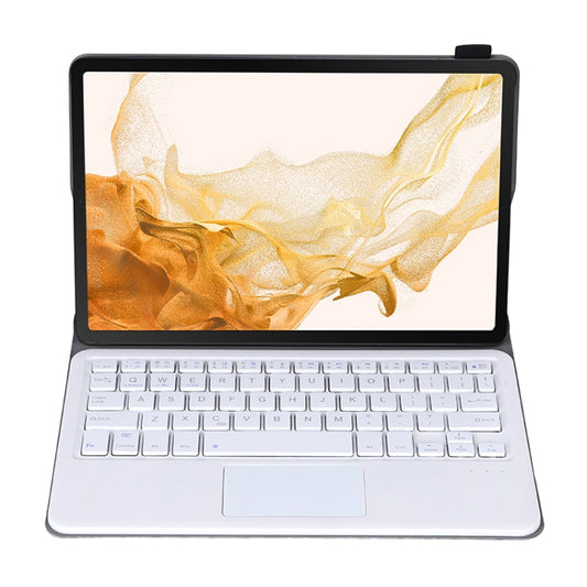 A700-A Ultra-thin Bluetooth Keyboard Leather Case with Touchpad For Samsung Galaxy Tab S8 11 inch SM-X700 / SM-X706(Rose Gold) by buy2fix