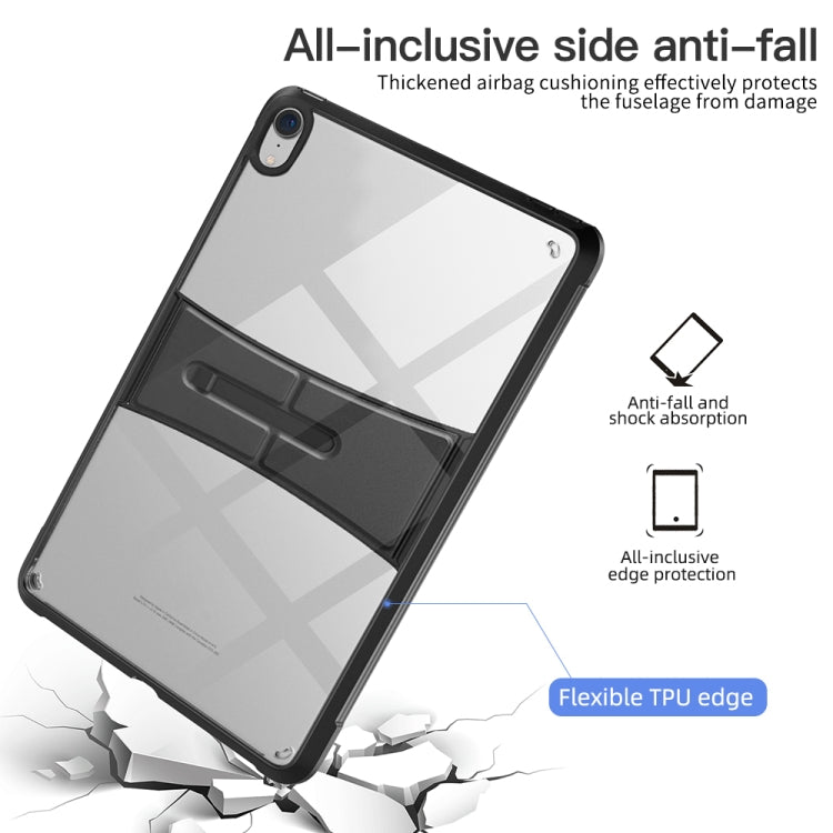 For iPad mini 2024 / mini 6 PC+TPU Transparent Holder Pen Slot Tablet Case(Blue) - iPad mini 6 Cases by buy2fix | Online Shopping UK | buy2fix