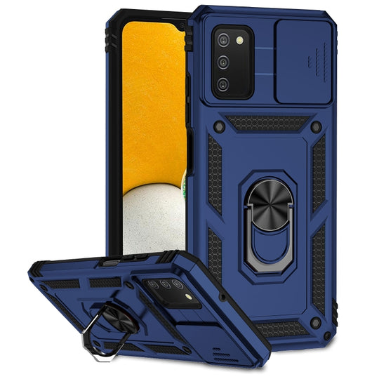For Samsung Galaxy A02s / A03s 166mm Sliding Camshield Holder Phone Case(Blue)