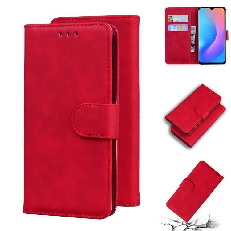 For Blackview A60 Pro Skin Feel Pure Color Flip Leather Phone Case(Red) - More Brand by buy2fix | Online Shopping UK | buy2fix