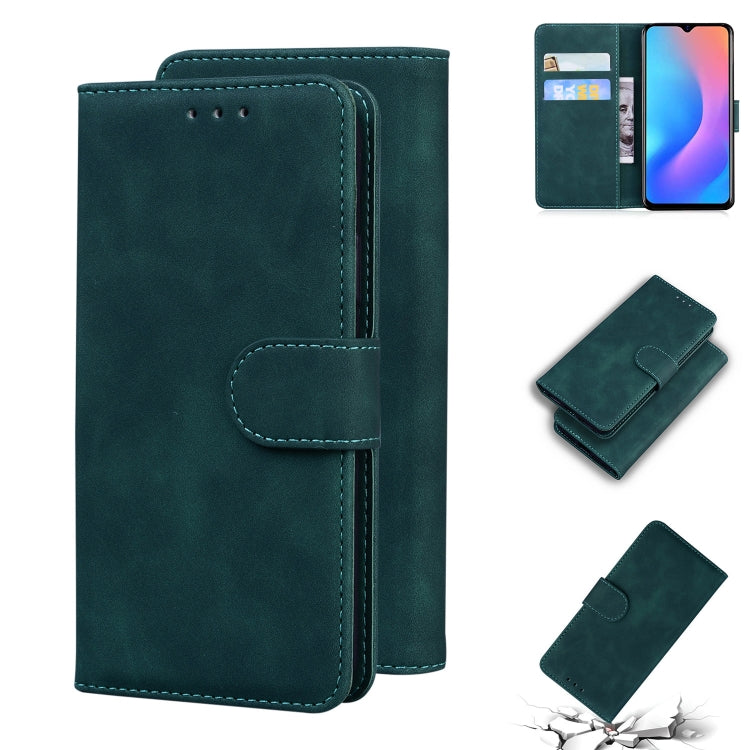 For Blackview A60 Pro Skin Feel Pure Color Flip Leather Phone Case(Green) - More Brand by buy2fix | Online Shopping UK | buy2fix