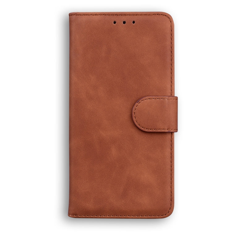 For Blackview A60 Pro Skin Feel Pure Color Flip Leather Phone Case(Brown) - More Brand by buy2fix | Online Shopping UK | buy2fix